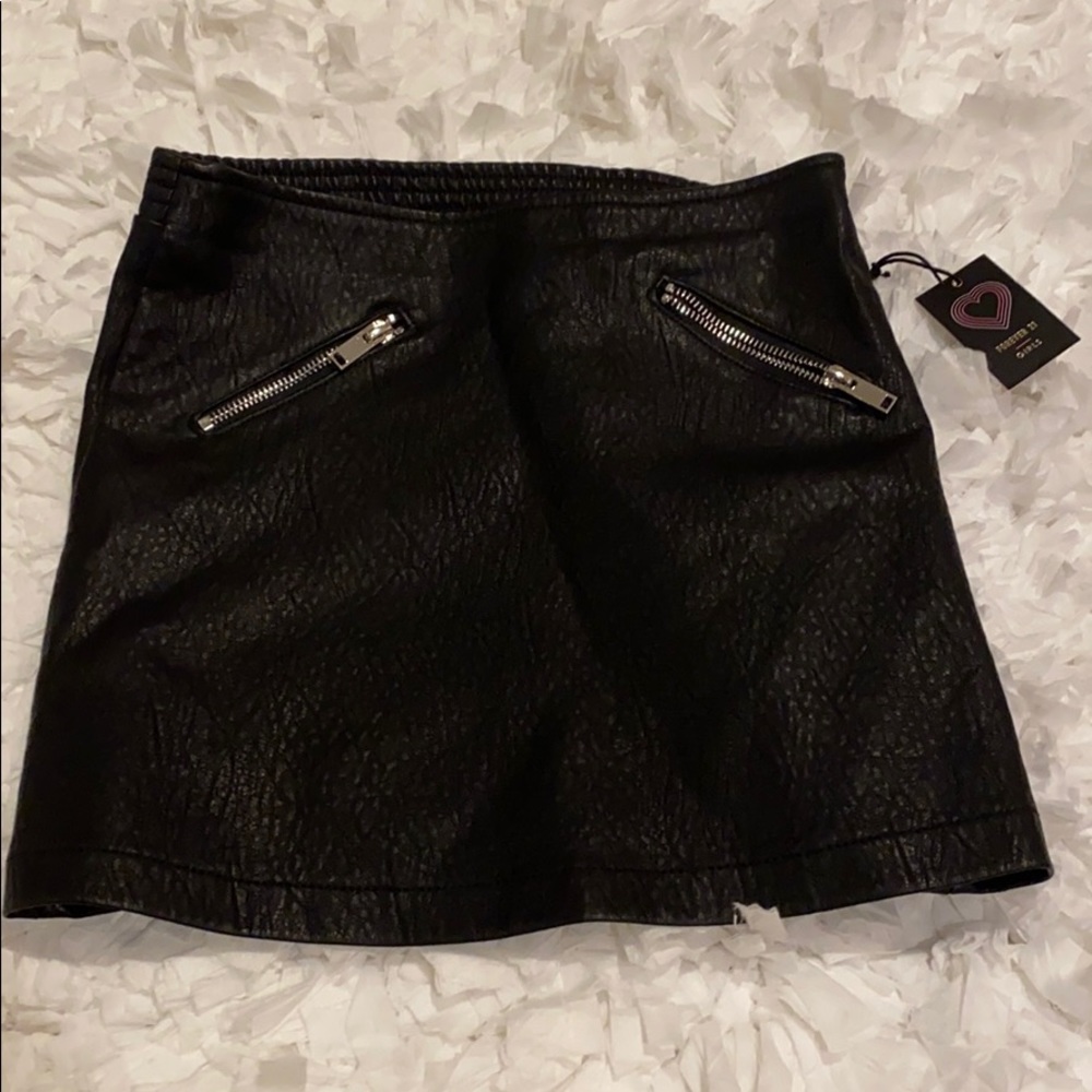 Girls Black Leather Skirt (Forever 21)